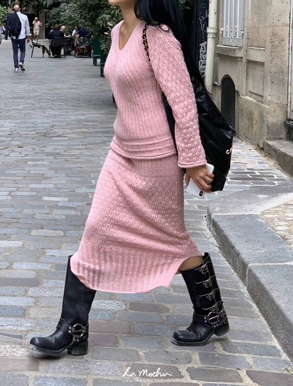 坑條洞洞針織長裙(闆娘、ELEANORE清單)
